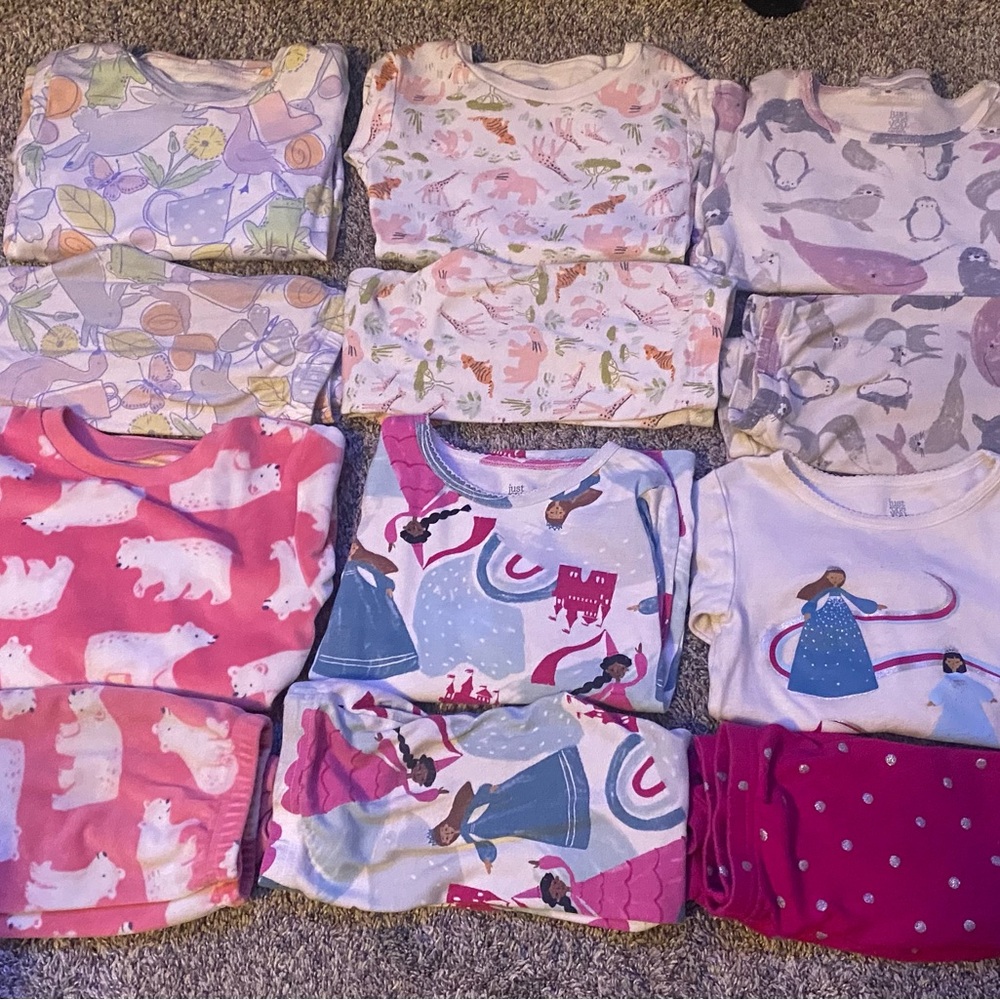Toddler Girl Long Sleeve Pajamas 5t Bundle